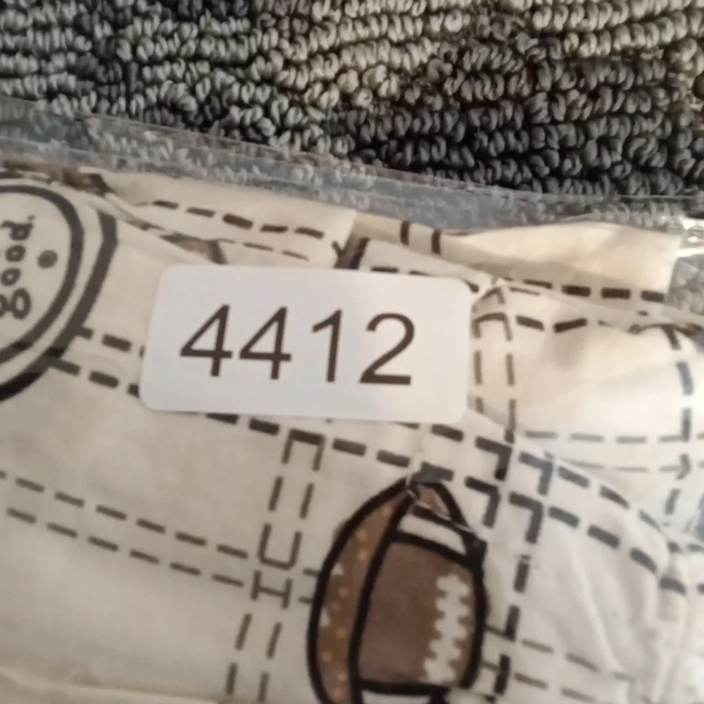Life Is Good White and Brown Coffee Lounge Pants PJ Football Mens Medium
